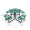 Flash Furniture Creekside Round Outdoor Picnic Table W/ Umbrella Hole, Black Top/Seat/Frame, Mesh Metal Top, 46 in SLF-EMR46-H60L-GN-GG - alternate 3